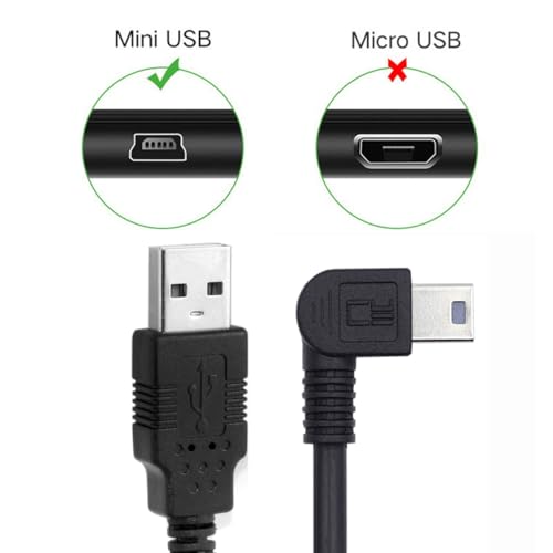 JSER Mini USB2.0 5Pin Type-B Male 90 Degree Right Angle to USB 2.0 Type-A Male Power Data Cable 480Mbps Compatible with Computer Camera Laptop Desktop MP3 MP4 (Right Angle 1.6ft/0.5m) - size: 0.5m, style: Right Angle