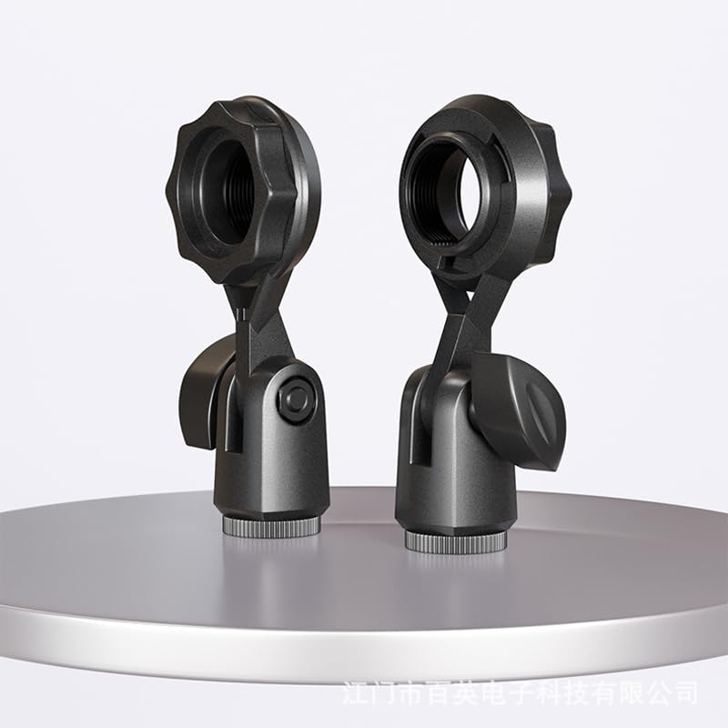 2 Pack Condenser Microphone Clip Holder with 7/8'' Thread Mount Condenser Mic Holder Adapter for Cardioid Diaphragm Studio Condener Microphones Stand Recording Streaming Vocal Mic Boom Arm