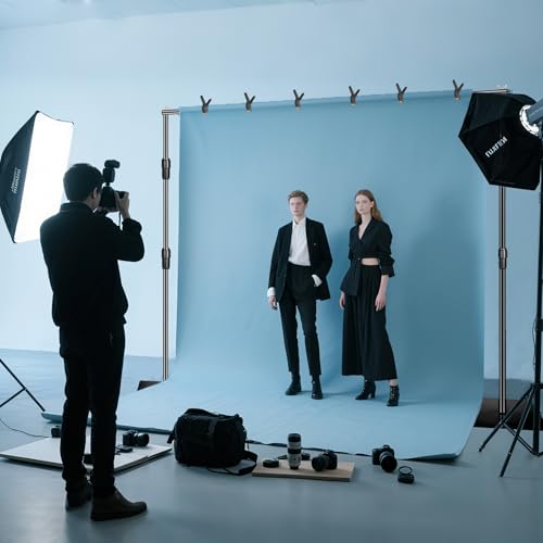 Backdrop Stand, 8x10ft Metal Base Photo Studio Support System, Adjustable Backdrop Frame for Photography, Streaming, Wedding, Projector Screen, Tool Free Setup & Portable Carry Bag - size: 8*10FT