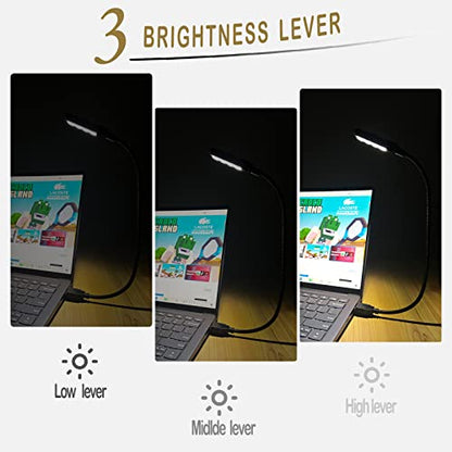 USB Light for Laptop Keyboard, Thickened & Flexiable 3 Brightness x 3 Color Temperature USB Reading Light for Nightwork Without Disturbing Roommates.