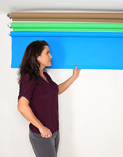 Small Spring-Powered Roll-Up/Pull-Down Background ID Photos (Tan) - color: Tan