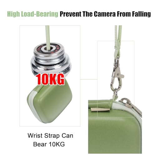 Cwatcun Carrying & Protective Case for Digital Camera, Small Camera Pouch for AbergBest 2.7" LCD Kodak Pixpro/Canon PowerShot ELPH 180/190 / DSCW830 Travel Cameras, Water-resistant Case - Green - color: Green