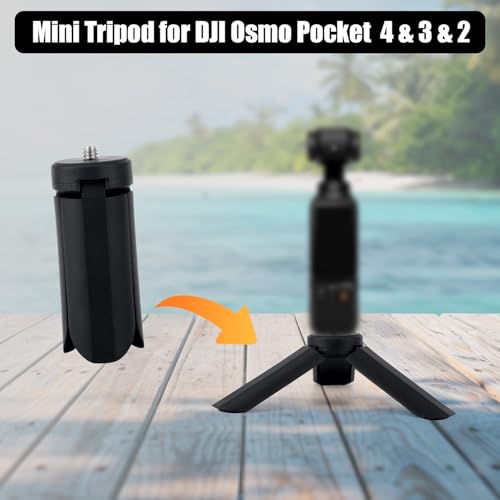 Mini Tripod for DJI Osmo Pocket 4P/4/3/2 & Action 6/5 Pro/4/3/Nano, Portable Tabletop Tripod Stand, Hand Grip Selfie Stick with 1/4'' Screw for Insta360 Luna Ultra X5/X4/X3