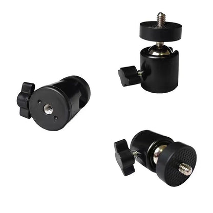 3 Pack Mini Ball Head 1/4'' Screw Swivel Tripod Head Mount 360 Degree Rotating Base Adapter Ballhead for Camera Tripod Dash Cam Phone Clip Photography Light Stand Boom Arm Selfie Stick
