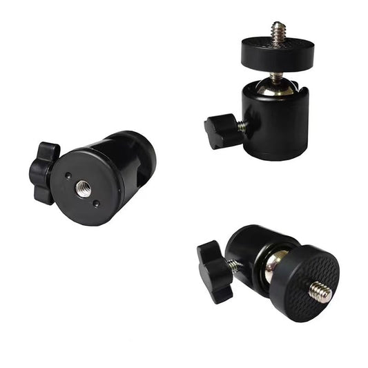 3 Pack Mini Ball Head 1/4'' Screw Swivel Tripod Head Mount 360 Degree Rotating Base Adapter Ballhead for Camera Tripod Dash Cam Phone Clip Photography Light Stand Boom Arm Selfie Stick