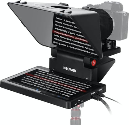 NEEWER 2 in 1 Teleprompter 11 Inch with Monitor for Windows MacOS, Supports Screen Mirroring, Portable Prompter for Camera Mobile Phone Webcam for YouTube Twitch Live Streaming Conference, X11 - style: X11