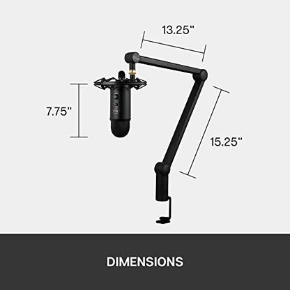 Blue Yeticaster Pro Broadcast Bundle with Yeti USB Microphone for Gaming, Recording, Streaming, Podcasting, Radius III Shockmount, Compass Mic Boom Arm, Blue VO!CE - Blackout