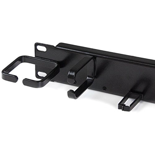 StarTech.com 1U 19" Horizontal Server Rack Cable Management Panel - Network & Data Wire Organizer with Finger Ducts & Vertical/ Horizontal D-Ring Hooks (CMPNL1UC) - style: Finger Duct + D-Ring Hooks