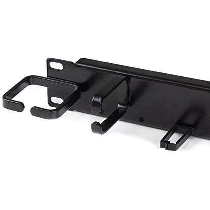 StarTech.com 1U 19" Horizontal Server Rack Cable Management Panel - Network & Data Wire Organizer with Finger Ducts & Vertical/ Horizontal D-Ring Hooks (CMPNL1UC) - style: Finger Duct + D-Ring Hooks