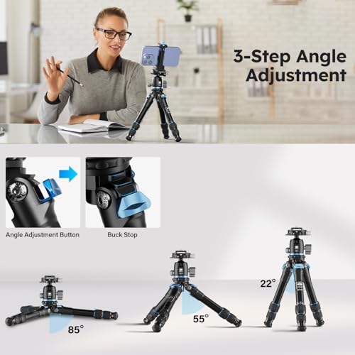 SIRUI Mini Tripod with 360° Panoramic Ball Head, Tabletop Travel Tripod for Camera, Quick Release System, Max Load 33lbs/15KG, Max Height 16.7”, AM-203+KS-5 (AM-203+KS-5) - size: AM-203+KS-5