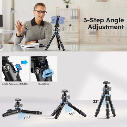 SIRUI Mini Tripod with 360° Panoramic Ball Head, Tabletop Travel Tripod for Camera, Quick Release System, Max Load 33lbs/15KG, Max Height 16.7”, AM-203+KS-5 (AM-203+KS-5) - size: AM-203+KS-5