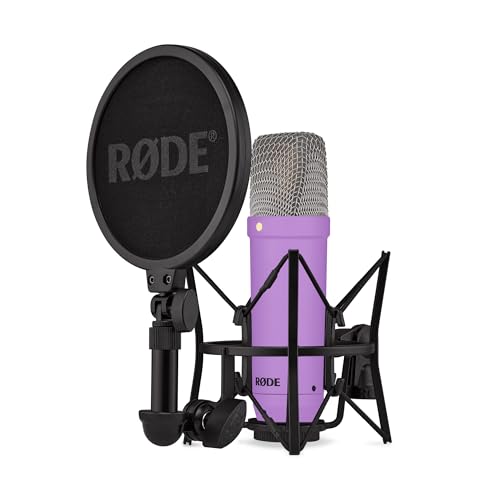 RØDE NT1 Signature Series Large-Diaphragm Condenser Microphone with Shock Mount, Pop Filter and XLR Cable for Music Production, Vocal Recording, Streaming and Podcasting (Purple) - color: Purple
