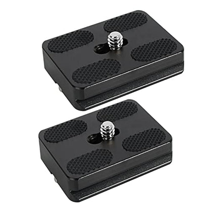 Regetek Aluminum PU-50 Quick Release Plate with 1/4" Screw, Universal Slide-in 50mm*38mm QR Plate for Manfrotto Arca Swiss Benro Acratech Kirk Wimberley Gitzo RRS Markins SUNWAYFOTO SIRUI(Pack of 2)