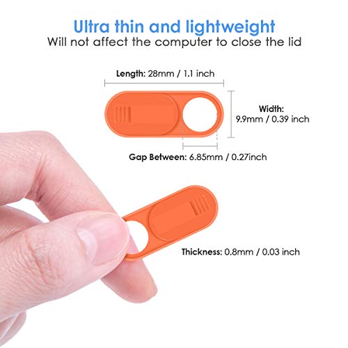 Laptop Camera Cover Slide 0.028-Inch Ultra-Thin Webcam Cover Blocker for MacBook, iMac, Laptop, Desktop, PC, iPad, Smart Phone Protect Your Privacy and Security（Orange/Yellow/Purple-3 Pack） - color: Orange/Yellow/Purple