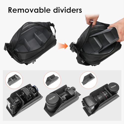 TARION Urban Camera Sling Bag - Waterproof 5.5L Crossbody Bag with Expandable Wet/Dry Separation Pocket & Tripod Strap - XProber - size: XProber (5.5 Liters)
