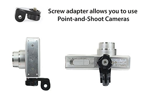 | 2 pc Universal Gimbal Conversion Adapter Set for Sony Cam, Xiaomi, or GoPro. Has Camera Screw (1/4-Inch 20), Easily Connect Action Camera to GoPro Style Accessories.