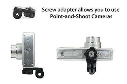 | 2 pc Universal Gimbal Conversion Adapter Set for Sony Cam, Xiaomi, or GoPro. Has Camera Screw (1/4-Inch 20), Easily Connect Action Camera to GoPro Style Accessories.