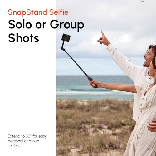 ShiftCam SnapStand Selfie – Magnetic Selfie Stick & Tripod – Compact, Foldable & Extendable with Tilt Head and Magnetic Bluetooth Remote (Stone, SnapStand Selfie) - color: Stone, size: SnapStand Selfie