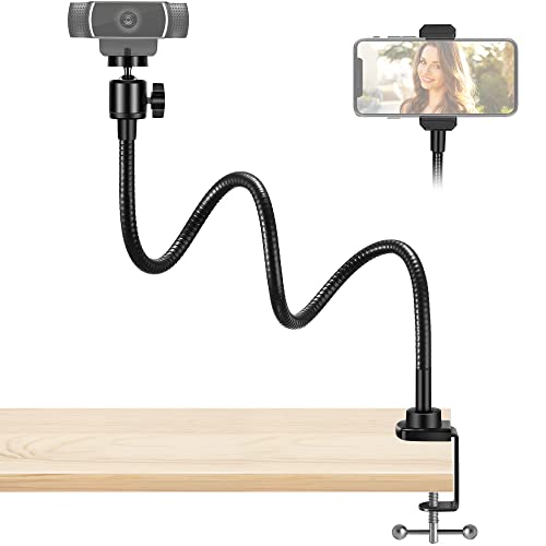 InnoGear Webcam Stand with Phone Mount, Desk Camera Arm Stands Gooseneck for Logitech Webcam BRIO 4K C960 C920 C920S C922 C922x C925e C930 C930e C615 NexiGo N60, Right Light, Gopro with 1/4" Thread - style: Desk Mount Stand