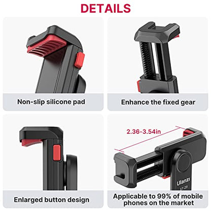 Phone Tripod Mount Holder for iPhone - ULANZI ST-06S Camera Hot 2 Cold Shoe Phone Mount Compatible for iPhone Android Sony Canon DJI Ronin S/SC Zhiyun Gimbals