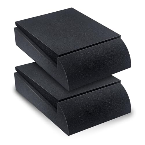 Liquid Stands Studio Monitor Sound Isolation Pads for Speakers 3"-4.5" High-Density Speaker Foam Pads That Prevents Vibrations Angled Speaker Riser - Acoustic Speaker Isolation Pad for Floor, Desktop - size: Small