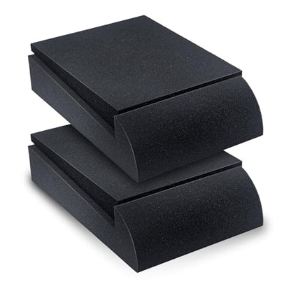 Liquid Stands Studio Monitor Sound Isolation Pads for Speakers 3"-4.5" High-Density Speaker Foam Pads That Prevents Vibrations Angled Speaker Riser - Acoustic Speaker Isolation Pad for Floor, Desktop - size: Small