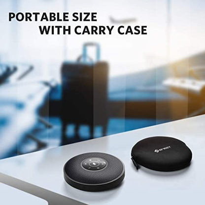 EMEET Bluetooth Speakerphone M2 Black Conference Speaker for 5-8 People Business Conference 360º Voice Pickup 4 AI Microphone Self-Adaptive Conference Call Speaker Skype USB Speakerphone - style: M2-8 People