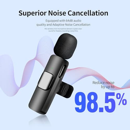 Wireless Microphone for iPhone iPad and Android Phone, 2 Pack Wireless Lavalier Lapel Mic with Noise Reduction, Plug and Play Mini Microphone for Video Recording Interview Podcast YouTube TikTok Vlog - size: 03_All iPhones & Androids (USB-C + Lightning)
