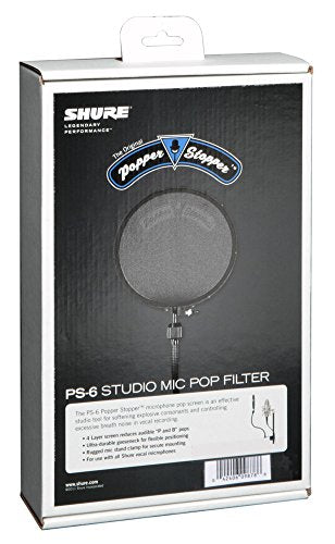 Shure Popper Stopper Pop Filter with Metal Gooseneck and Heavy Duty Microphone Stand Clamp