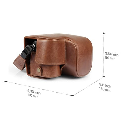 Mega Gear Genuine Leather Camera Case for Sony Alpha a6700 (16-50mm) - Stylish and Protective - Brown - color: Brown
