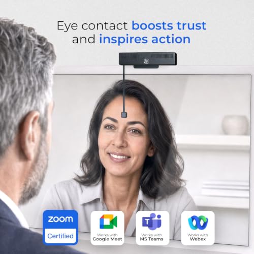 ProMini Web Camera for Meetings for Laptops & Small Screens | Eye Contact, Noise Cancelling Mic, Plug and Play USB for Mac & PC Zoom Certified, Works with Teams, Meet, and Video Calls
