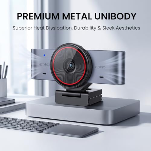 EMEET C960 Ultra 4K Webcam for Mac & PC, 1/1.5" Large Sensor, Metal Body, 0.2s Autofocus, DRC, Whiteboard Mode, Built-in Privacy Cover, 2 Mics, USB Webcam 4K for Meetings, Streaming & Content Creation - style: 4K Ultra