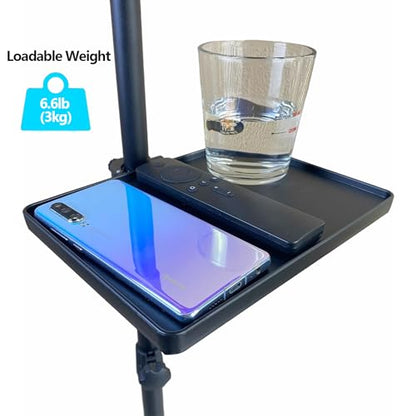 Mic Stand Tray, Soporte Microfono, Tripod Clamp Shelf for Music Sheet, Streaming, Karaoke, Recording - Drum Accessories, Lash Organizer (Small- Not Phone Holder)
