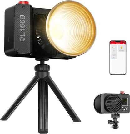 GVM 100W LED Video Light,Professional Photography Lighting Portable Continuous Output Lighting 2700K~6800K,18500 lux@1m with Standard Reflector for Studio Photography