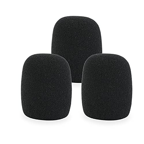 LEFXMOPHY SM57 Windscreen, Mic Foam Replacement for Shure SM57 Vocal Microphone Pop Filter, Black Noise-cancellation Windsock Cover 3-pack - color: 3-PACK BLACK