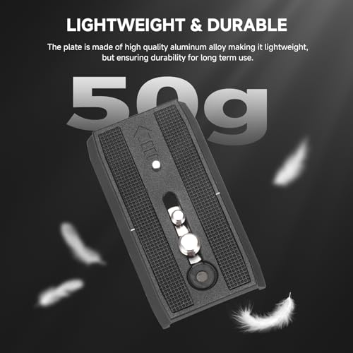 AVELLA Universal Sliding Quick Release Plate Replacement Camera Mount with 1/4 Inch and 3/8 Inch Mounting Screws for V501 V504Fluid Head，Length: 3.54 inches/9CM
