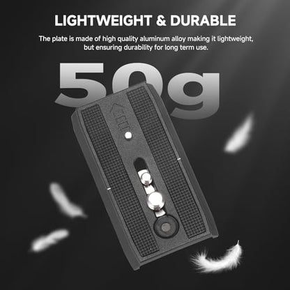 AVELLA Universal Sliding Quick Release Plate Replacement Camera Mount with 1/4 Inch and 3/8 Inch Mounting Screws for V501 V504Fluid Head，Length: 3.54 inches/9CM