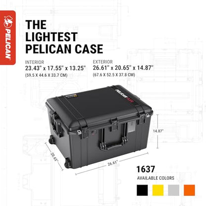 Pelican Air 1637 Case With Padded Dividers - Black - color: Black, size: With Padded Dividers