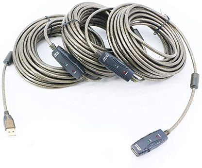 USB 2.0 A Male to A Female Extension Cable High Speed 480 Mbps (100 Feet with Led Light) - size: 100 Feet with Led Light