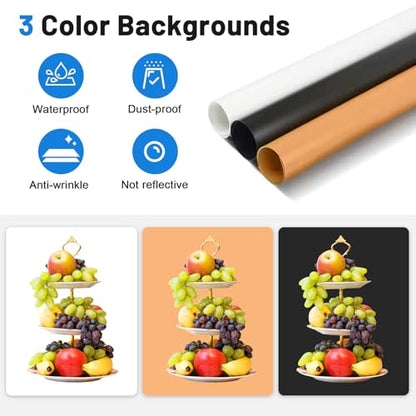 32x32 Inch Photo Studio Photo Light Box for Photography, 405 LED Large Lightbox with 3 Light Panel Stepless Dimming and Soft Light Cloth Professional Photo Background Shooting Tents - size: 32x32 in (3 LED Strips)