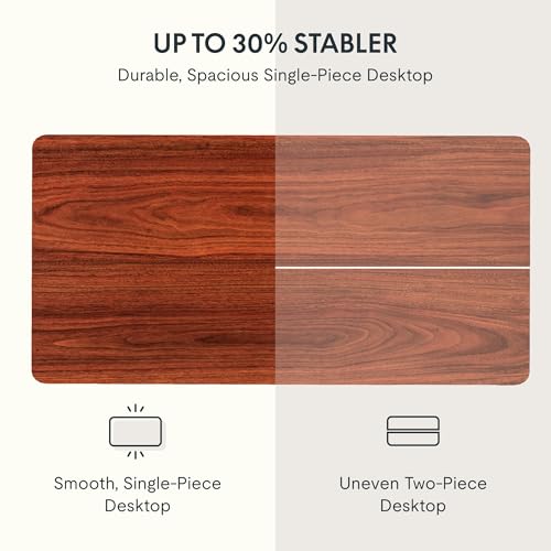 FLEXISPOT Whole Piece 40"x24" Desktop 1" Thickness Height Adjustable Desk Rectangular Tabletop Mahogany Board (42INCH Mahogany Top) - color: Mahogany, size: 40x24"