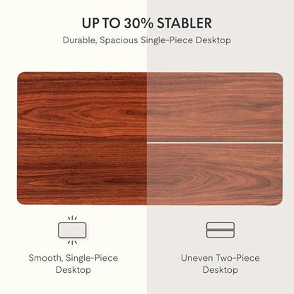 FLEXISPOT Whole Piece 40"x24" Desktop 1" Thickness Height Adjustable Desk Rectangular Tabletop Mahogany Board (42INCH Mahogany Top) - color: Mahogany, size: 40x24"