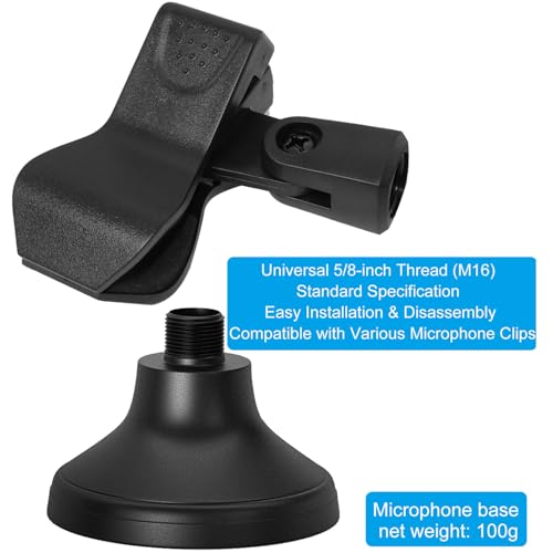 Desktop Clip On Mini Microphone Stand Holder Adjustable Portable 180 Degree Microphone Clip For Live Streaming Online Meetings Computer Chats