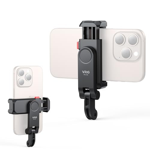 VRIG Phone Holder/Phone Mount for GoPro Adapter Hot Shoe Mount Adapter | Action Camera Phone Mount Adapter Attaching on DSLR Camera or Ring Light, for iPhone, Samsung, GoPro Hero 13, Mission 1 Pro