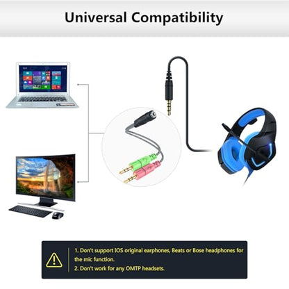 MillSO Headphone Splitter for Computer CTIA 3.5mm TRRS Female to Dual TRS Male Mic Audio Jack Y Adapter Headset Splitter Cable for PC Laptop to Gaming Headset - 8inch/20cm - size: 1 Pack / 0.6 Feet
