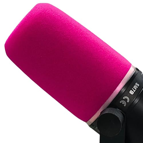 Custom Color Pop Filter for Shure SM7B Microphone Foam Windscreen with Retainer Ring Replacement Mic Cover for Studio Recording Gaming (Pink) - color: Pink