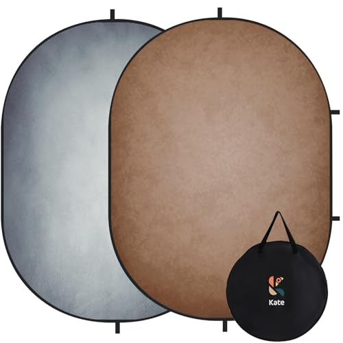 Kate Gray Collapsible Backdrops for Photography Brown Pop up Backdrop Vintage Vedio Portable Backdrop for Studio, 5x6.5ft