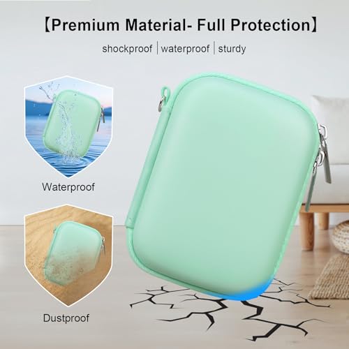 Elonbo Carrying Case for Canon PowerShot ELPH 360 HS A/ 360 HS/ 360/ IXY 650 Digital Camera, Canon PowerShot ELPH 330/190/160/115/130/110 Camera Hard Travel Bag, Mesh Pocket fits Cable, Light Green - color: Light Green