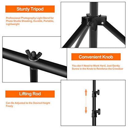 EMART 3x6.5ft Portable T-Shape Backdrop Stand with Adjustable Green Screen Photo Background Holder for Photography,Photoshoots, Parties, and Zoom - size: 3ft x 6.5ft