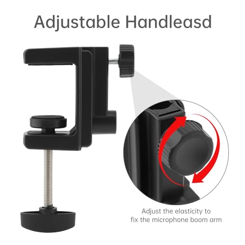 Desk Clamp, Plastic Bracket Stand, C-Clamp Base Holder, Table Mounting Clamp, Light Mounting Bracket Replacement Clip for Microphone Mic Arms Table Lamp Desktop (0.47" Hole Dia)